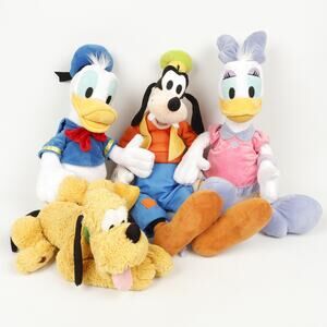 Lot of 4 Disney Parks JP Store Donald Daisy Duck Goofy Disney Pluto Large Plush